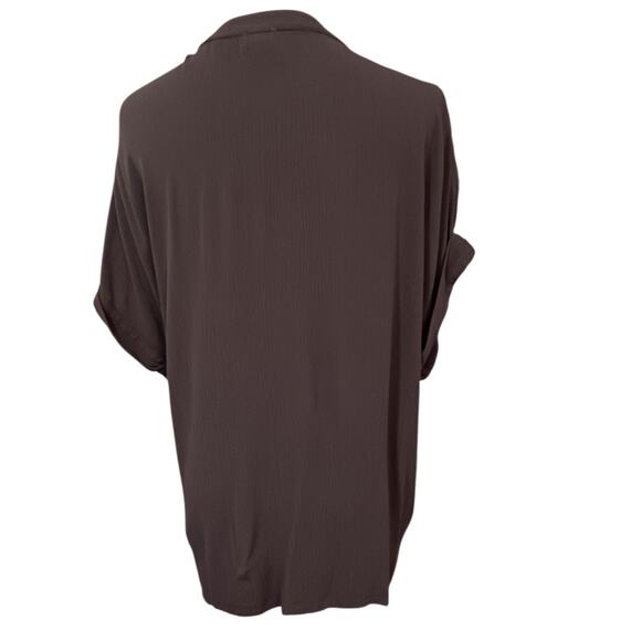 CHICO'S 2 Boho Artsy Crochet Blouse Top L Short Sleeves Flowy Career Vacation - Picture 2 of 10